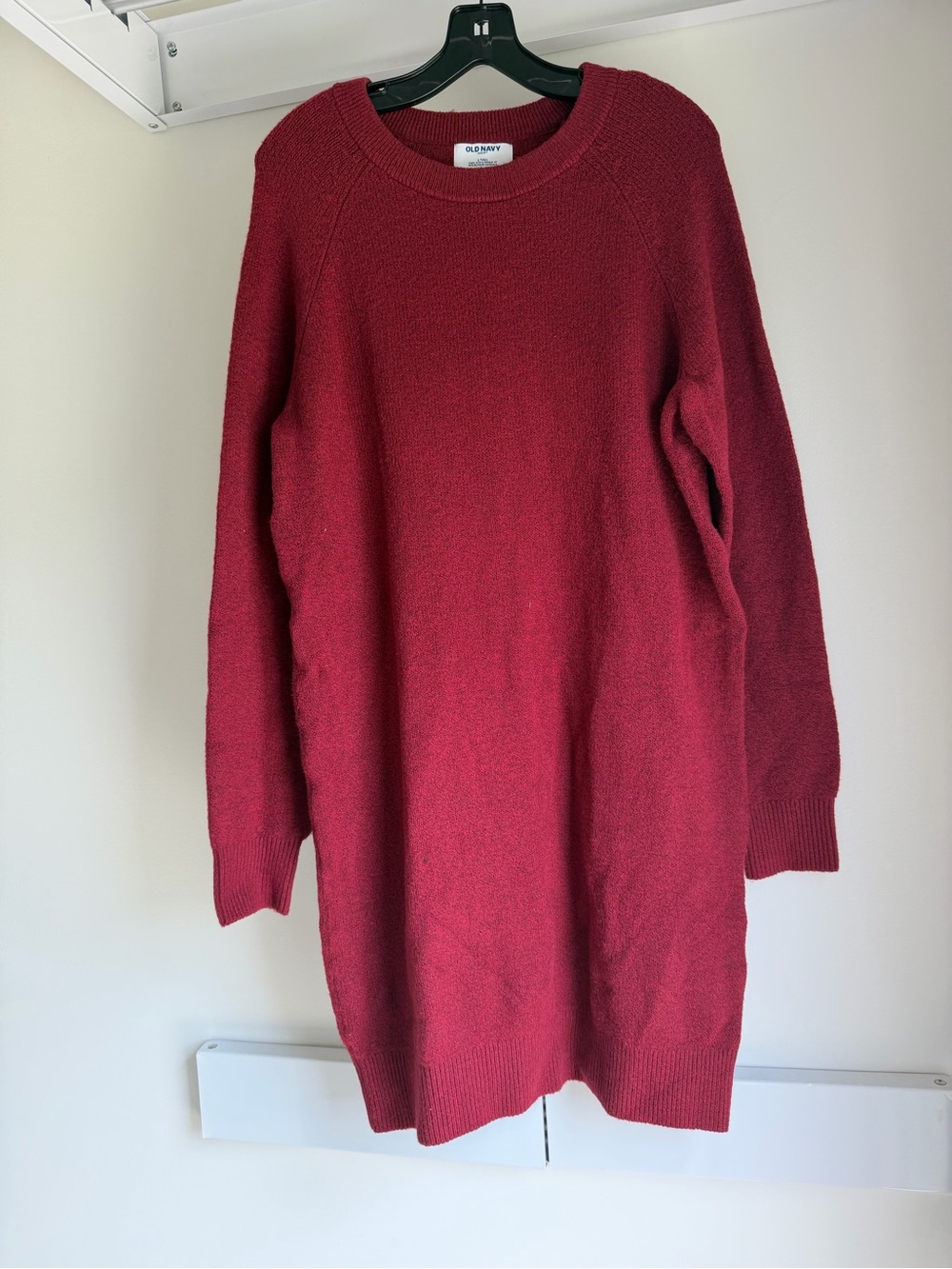 Old Navy Women's Wine Red Crewneck Sweater Dress